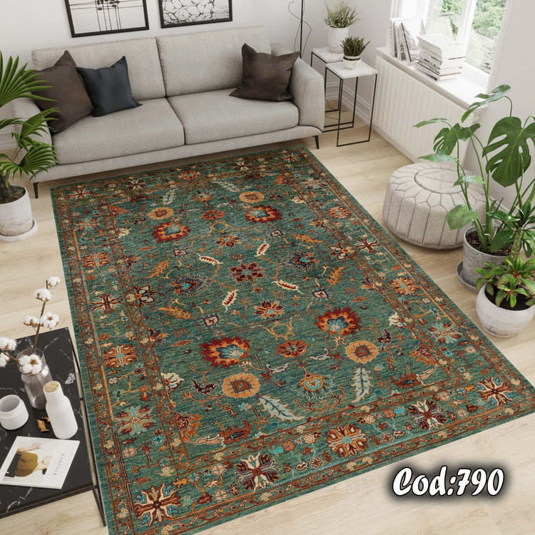 روفرشی کشدار جنس مخمل شانل طرح سلطان اباد دردورنگبندی کرم وسبز