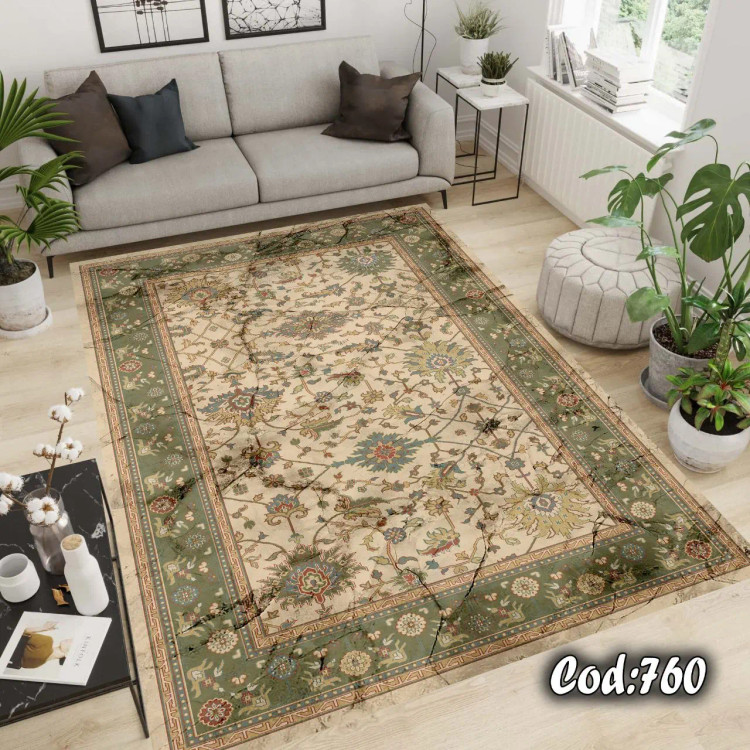 روفرشی کشدار جنس مخمل طرح کرم سبز