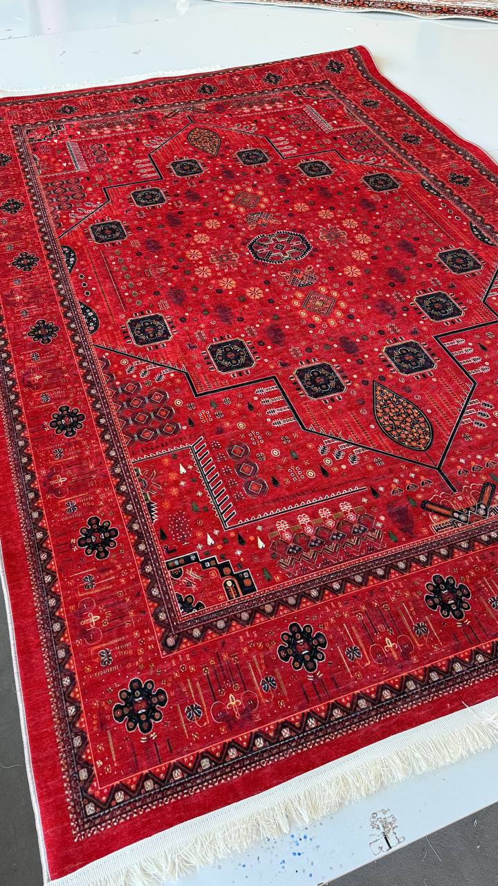 فرشینه جنس نرم ومخملی زیره استپ دار طرح اصیل