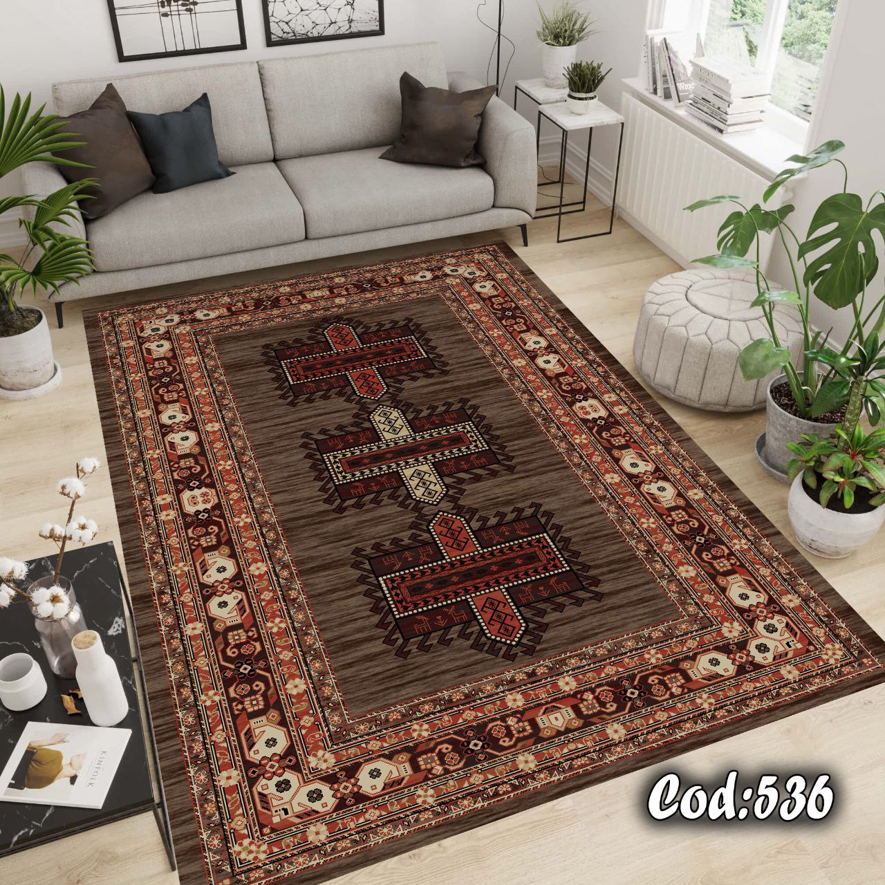 فرشینه جنس نرم ومخملی زیره استپ دار طرح اصیل