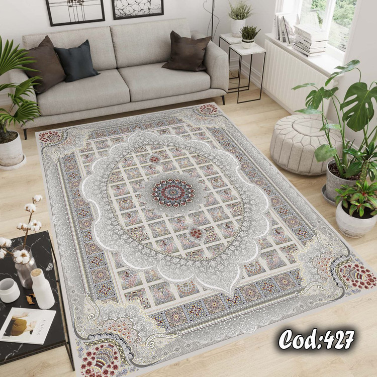 روفرشی کشدار جنس مخمل طرح کلاسیک طوسی