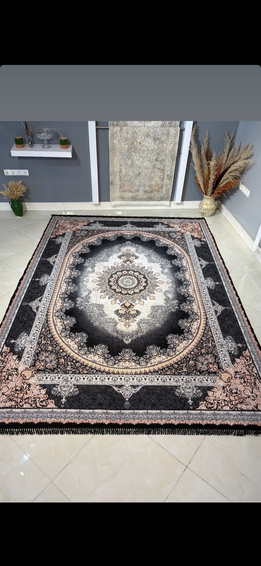 فرشینه جنس نرم ومخملی زیره استپ دار طرح اصیل