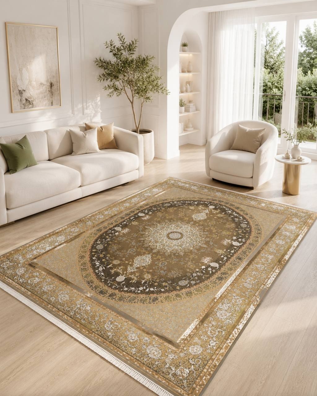 فرشینه جنس نرم ومخملی زیره استپ دار طرح کلاسیک