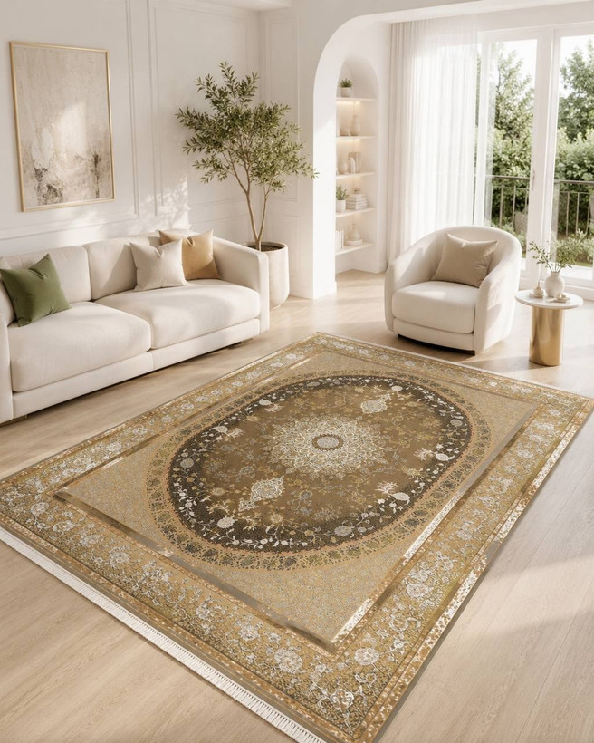 فرشینه جنس نرم ومخملی زیره استپ دار طرح کلاسیک